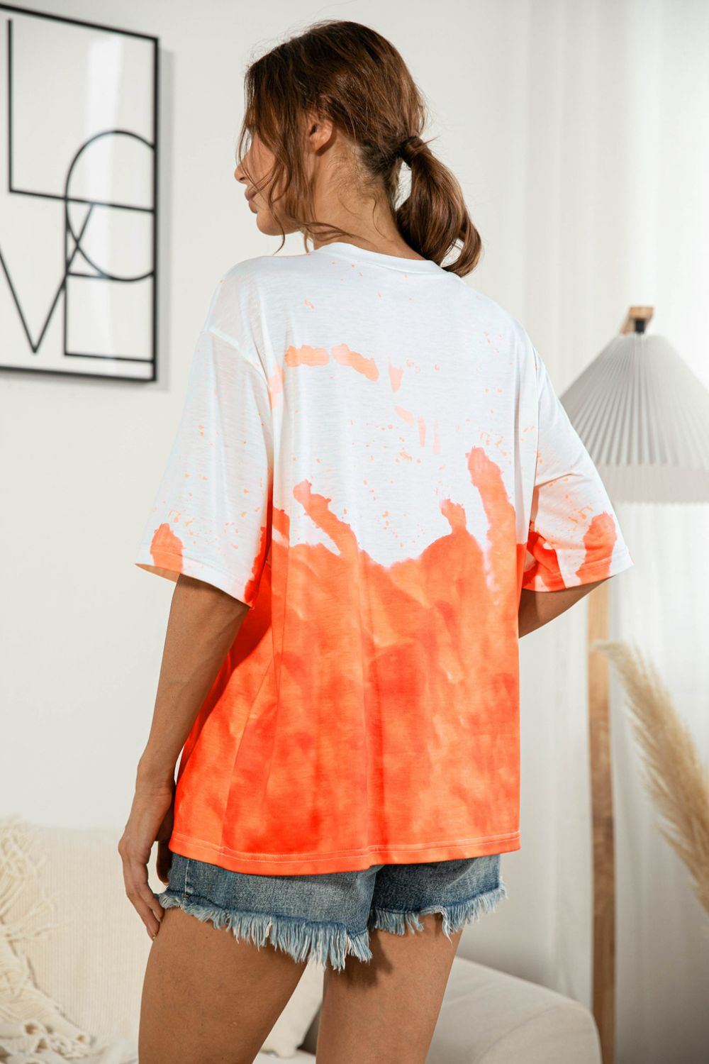 Tie-Dye Round Neck Tee Shirt