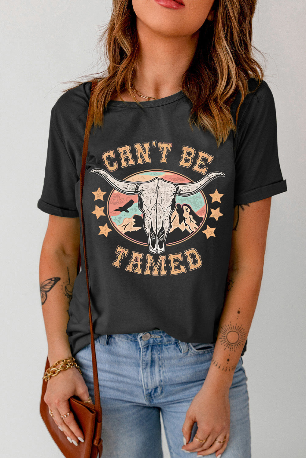 CAN'T BE TAMED Graphic Short Sleeve Tee