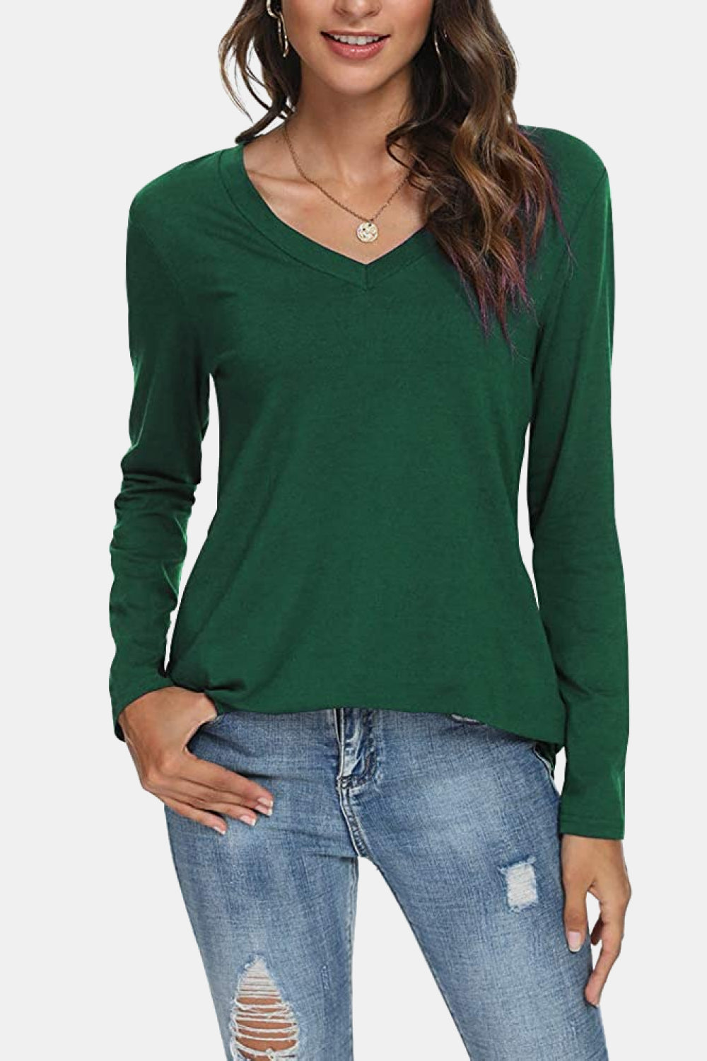 V-Neck Long Sleeve T-Shirt