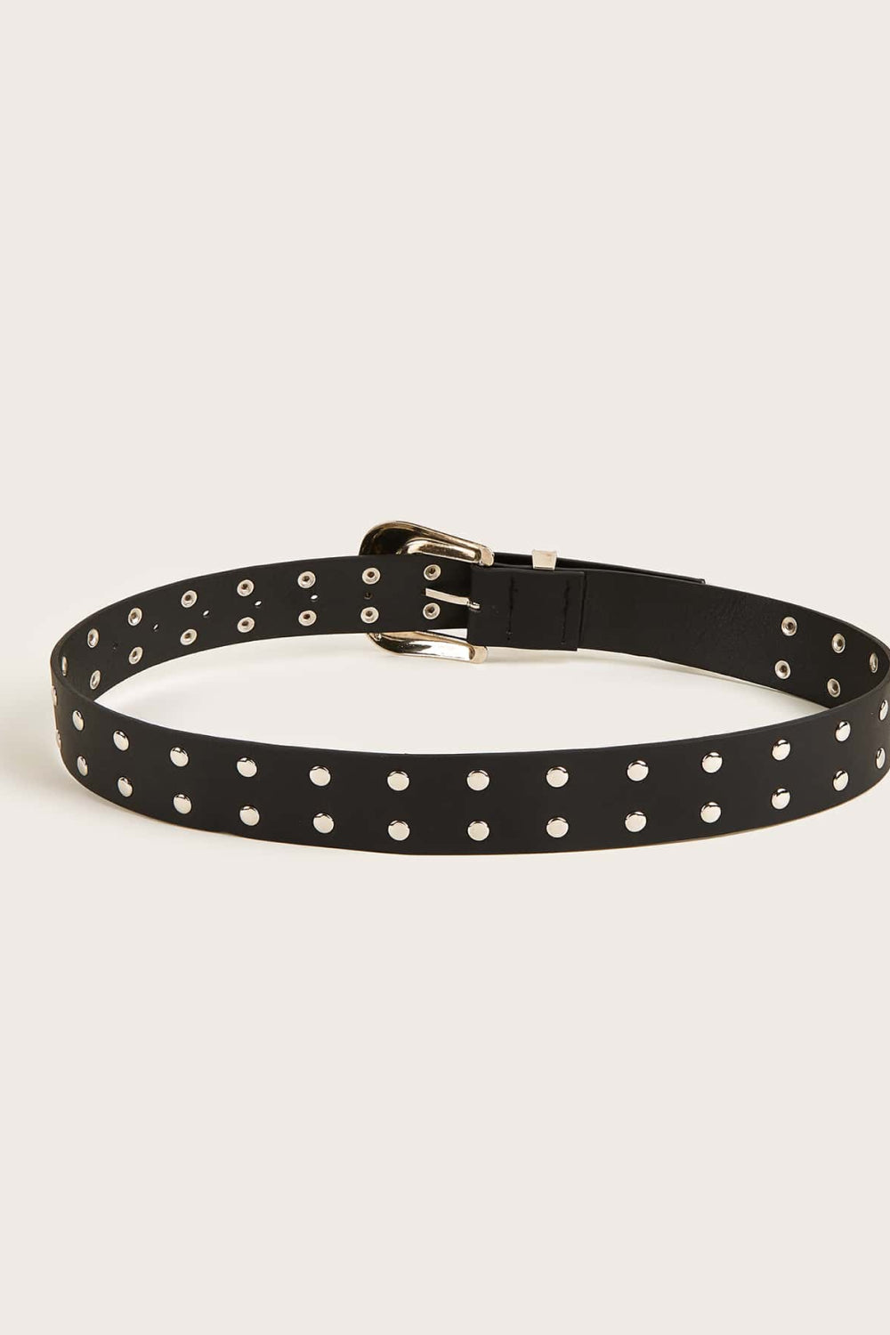 Double Row Studded PU Leather Belt