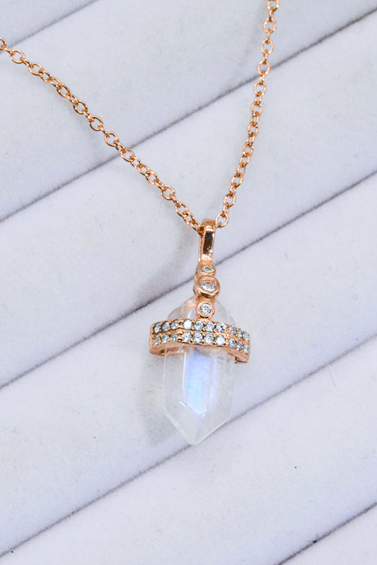 925 Sterling Silver Moonstone Pendant Necklace