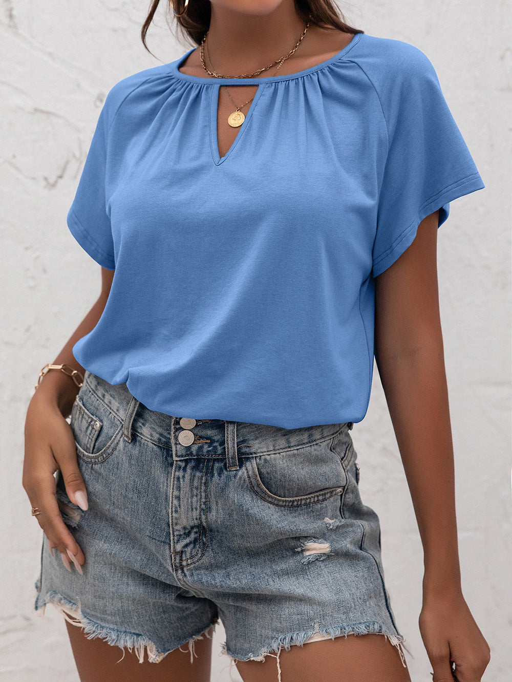 Cutout Round Neck T-Shirt