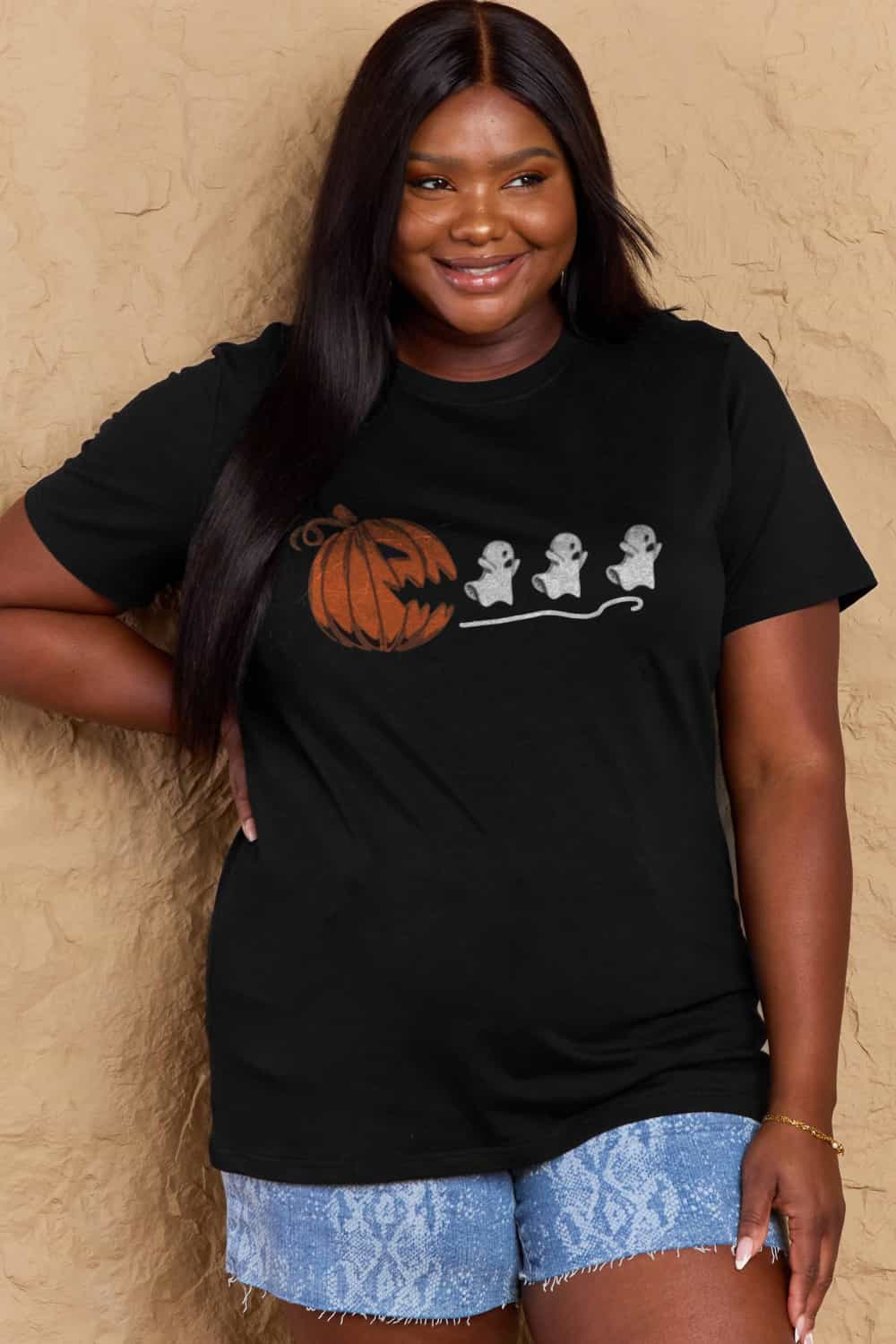 Simply Love Full Size Jack-O'-Lantern Graphic Cotton T-Shirt