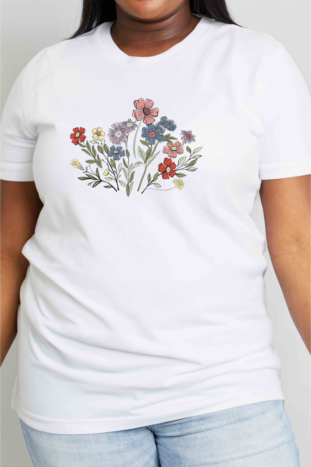 Simply Love Simply Love Full Size Flower Graphic Cotton Tee