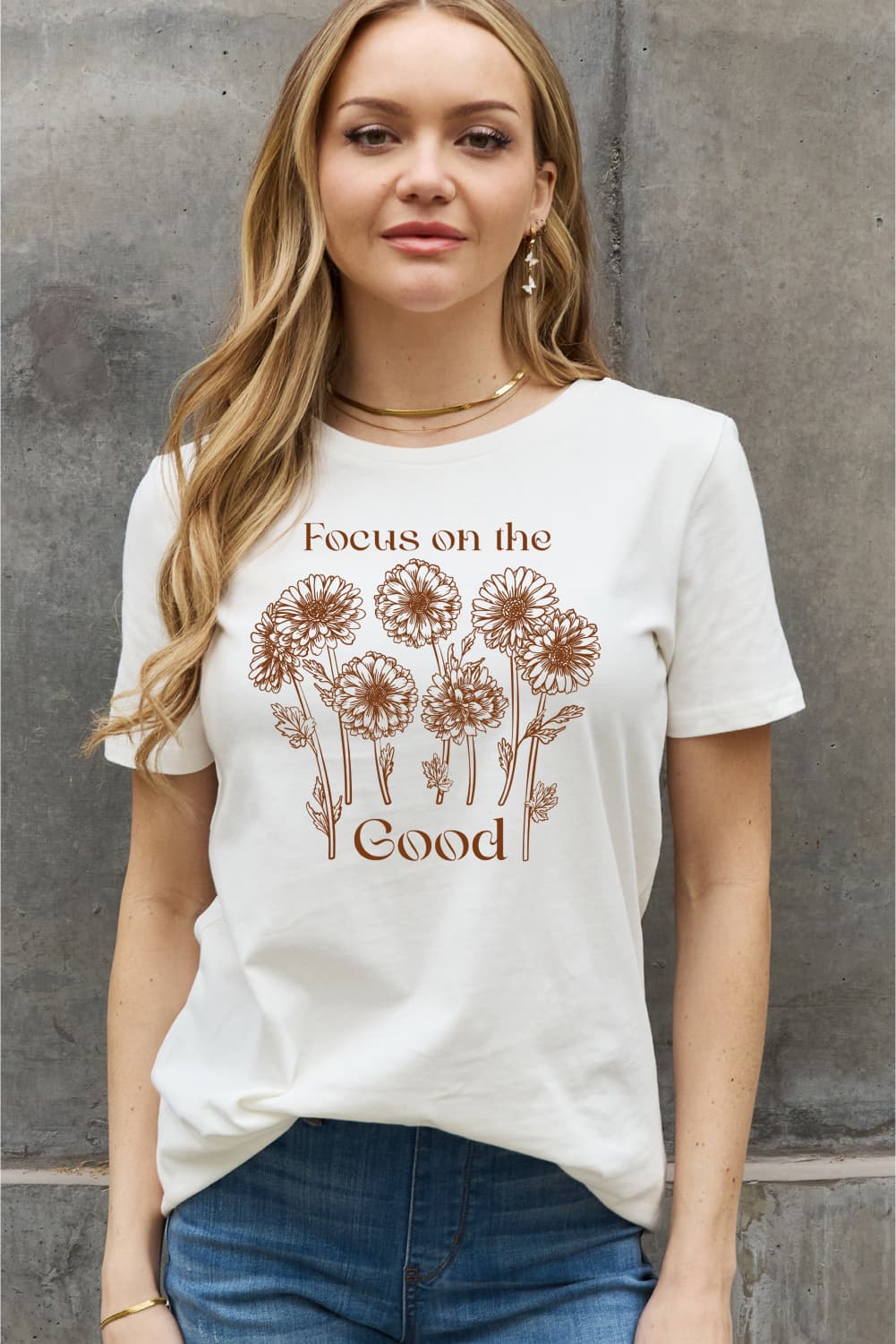 Simply Love Full Size FOCUS ON THE GOOD Graphic Cotton Tee