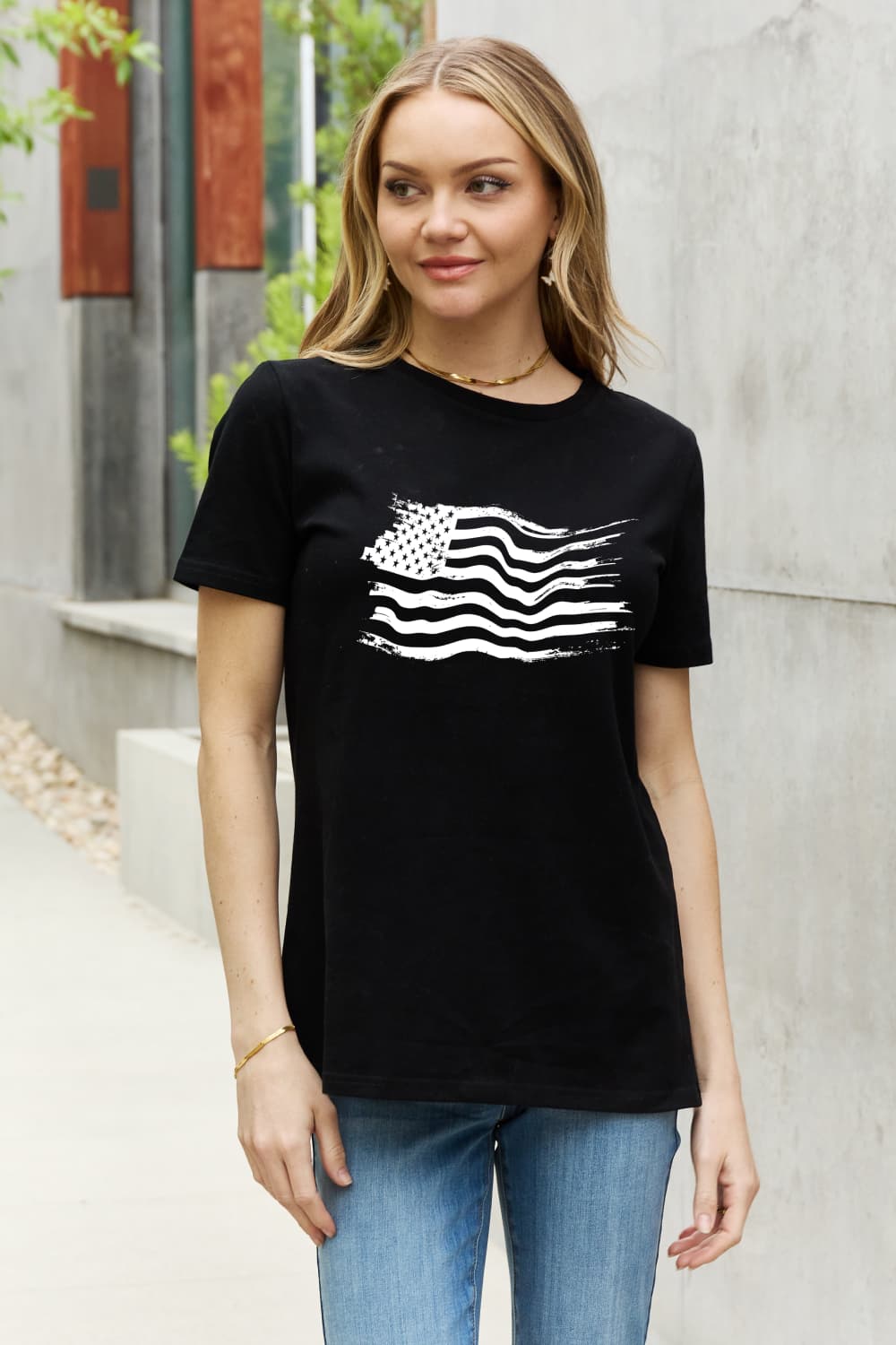 Simply Love Full Size US Flag Graphic Cotton Tee