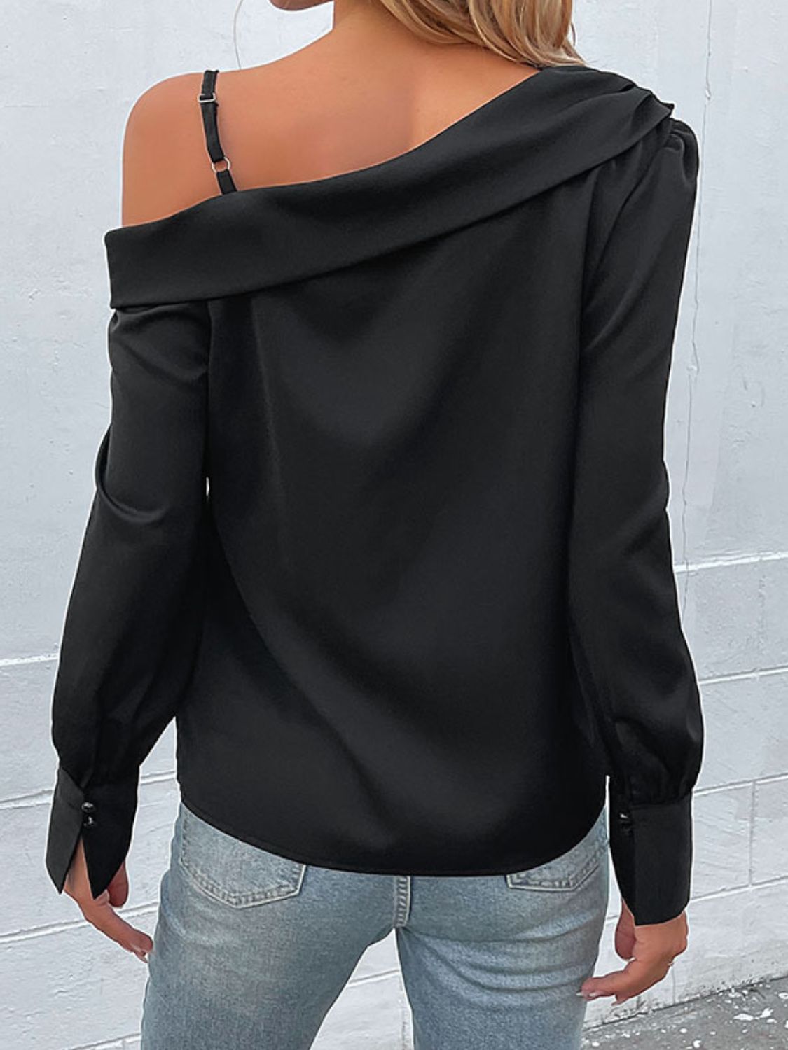 Cold-Shoulder Long Sleeve Top