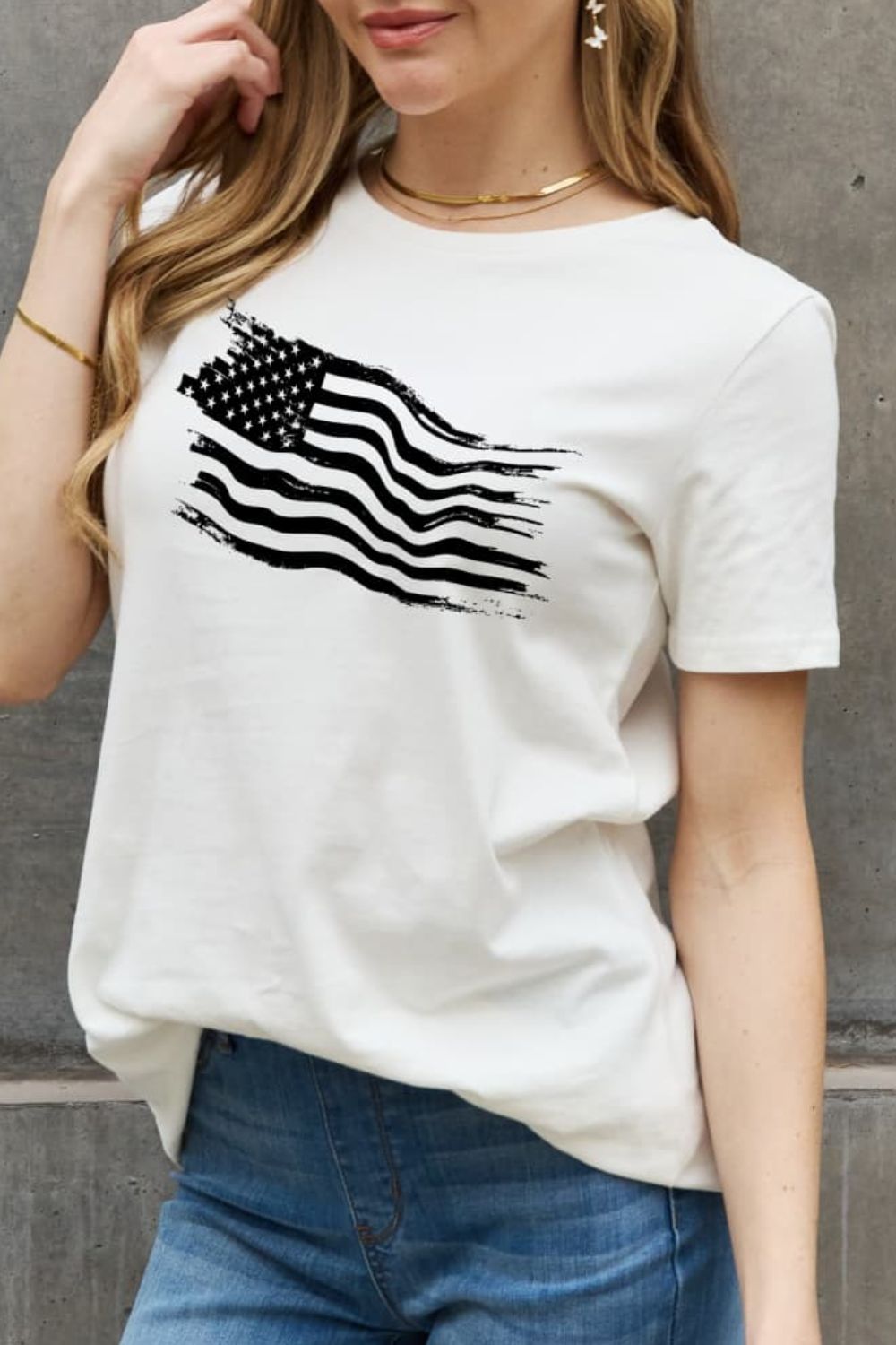 Simply Love Full Size US Flag Graphic Cotton Tee